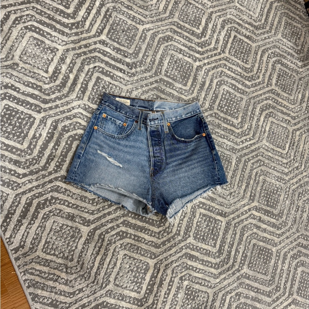Levi's Blue Jean Shorts with Raw Edge Finish